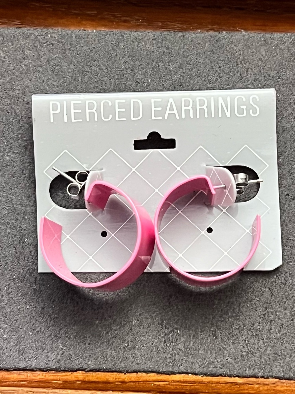 Pink Hoop Earrings - Pierced Earrings